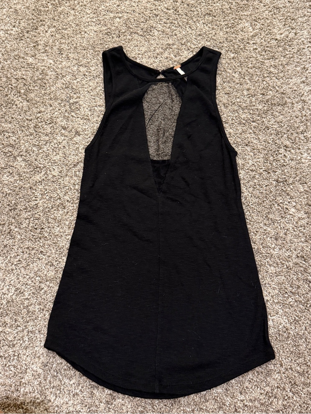 Free People Black Sleeveless Keyhole Back Tank